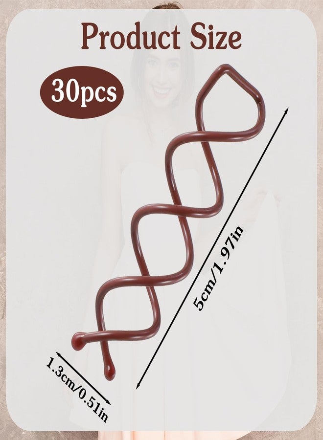Molain 30 Pcs Spiral Hair Pins, Spin Pins for Hair, Alloy Spiral Bobby Pins, Bun Twist Spiral Hair Pins with Non-scratch Rounded Tips for Women Bun Hair Style (Brown) - Image 2